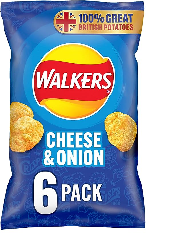 Walkers Cheese & Onion 6 Pack