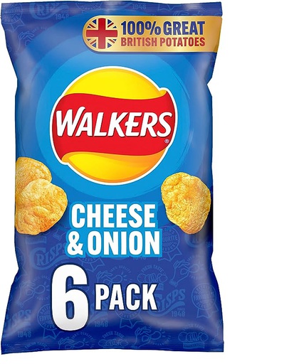 Walkers Cheese & Onion 6 Pack